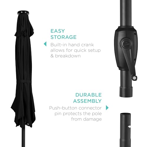 7.5ft Solar Umbrella LED Lighted Patio Umbrella