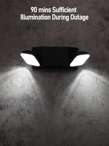 4 Pack LED Emergency Lights with Battery Backup UL Listed Black (4 Count)