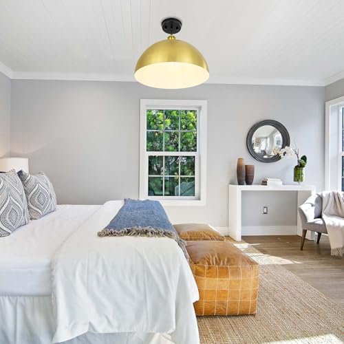 Large Brushed Gold Pendant Light