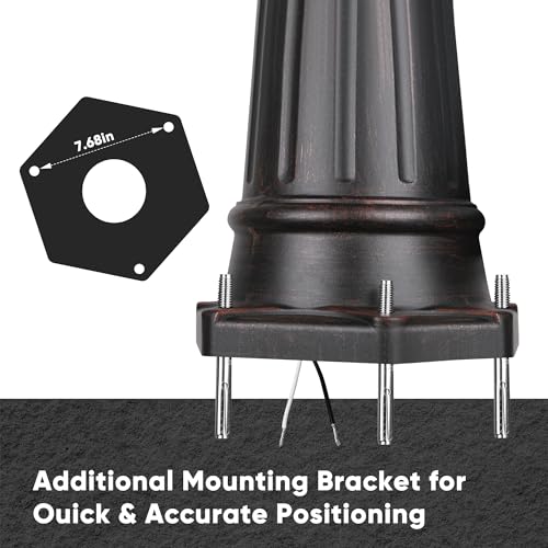 Dusk to Dawn Outdoor Lamp Post Light with 3 LED Bulbs