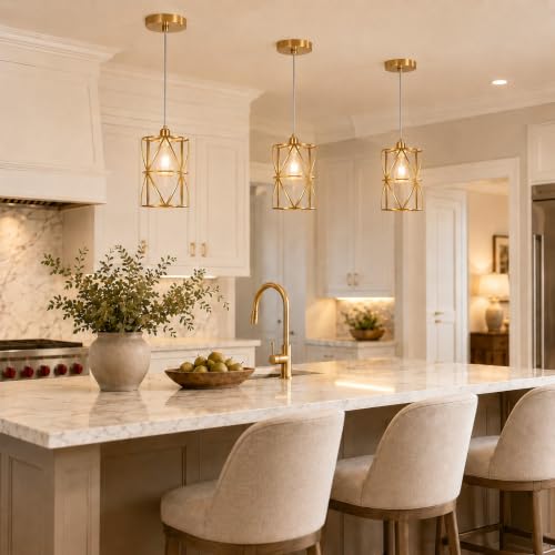 Brushed Gold Pendant Lights Kitchen Island