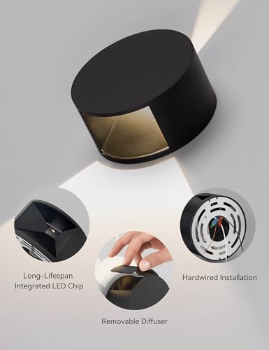 Wall Sconce Round Dimmable Modern Movie Theater Lights Up and Down
