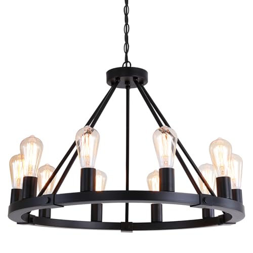 10 Lights Wagon Wheel Chandelier