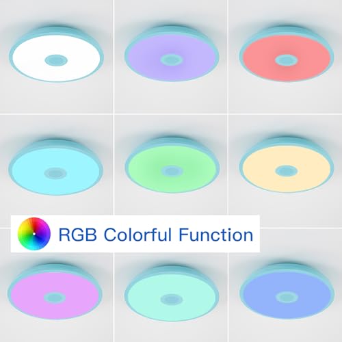 Sky Blue Waterproof LED Flush Mount Ceiling Light Fixture