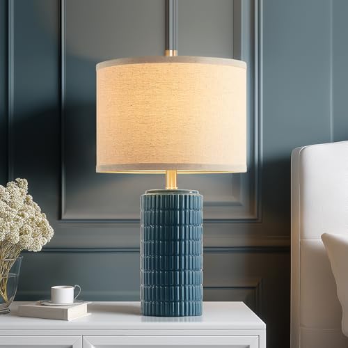 23" Set of 2 Farmhouse Ceramic Table Lamps for Living Room (2 Count)