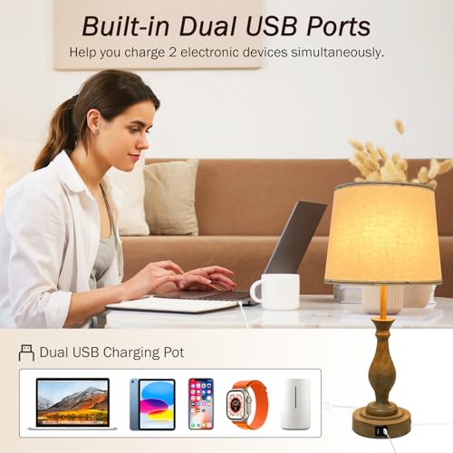 Farmhouse Table Lamp Touch Control 3