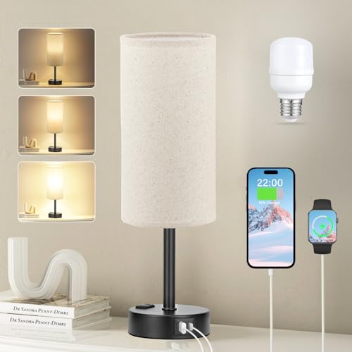 Beige Bedside Lamp for Bedroom