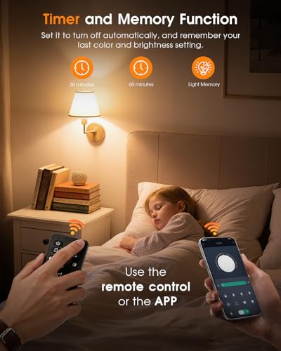 A19 Smart LED Light Bulb with App Control & Remote (4.5 Count)