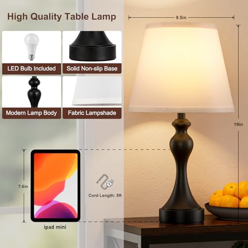 Touch Lamps for Nightstand (2 Count)