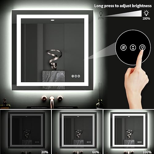 40"X38" LED Bathroom Mirror with Lights