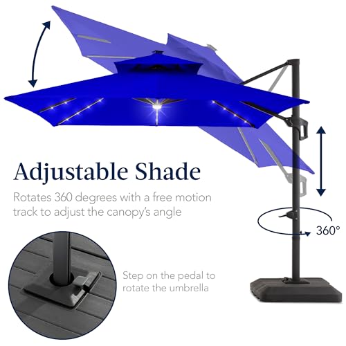 12x12ft LED Cantilever Patio Umbrella w