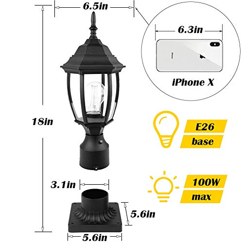 Dusk to Dawn Outdoor Post Light Hardwired 120V