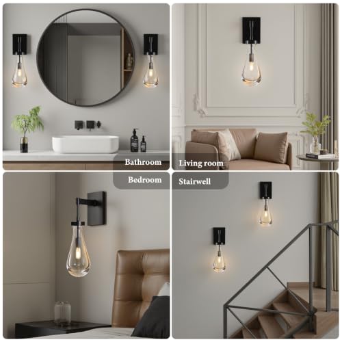 Raindrop Brass Crystal Wall Sconce (2 Count)