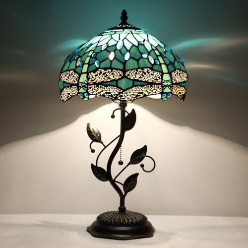 Tiffany Lamp Stained Glass Table Bedside Reading Light W12H19 inch