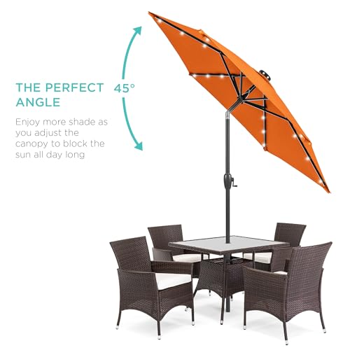 7.5ft Solar Umbrella LED Lighted Patio Umbrella