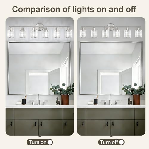 Modern Brushed Nickel Crystal Bathroom Light Fixtures