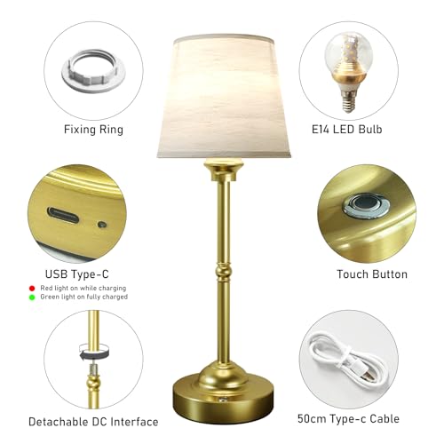 2 Pack Cordless Table Lamps