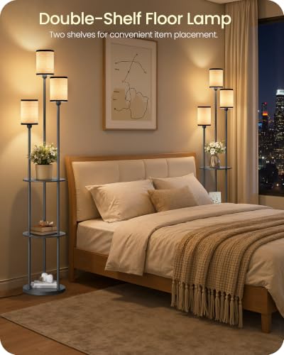Floor Lamp with Shelves