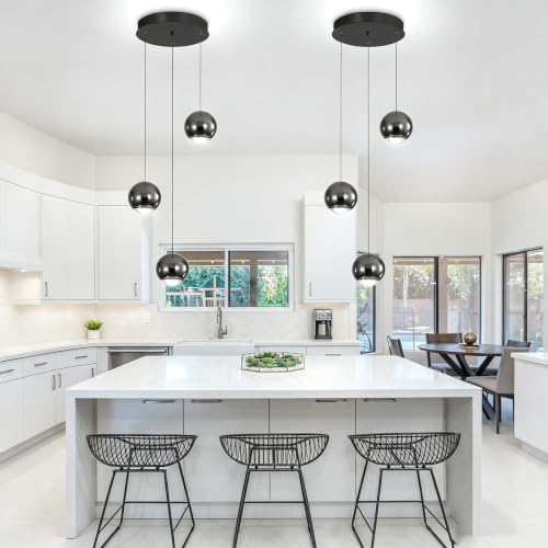 3 Light Modern Black Pendant Light Chandelier for Dining Room
