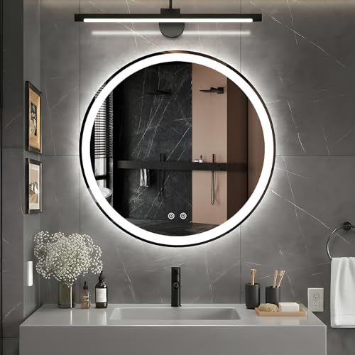 28 Inch Round LED Bathroom Mirror with Lights