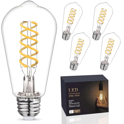 4Pack Dimmable Vintage LED Edison Bulbs (4 Count)