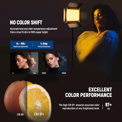 Upgraded RGB LED Studio Video Light with Tripod Stand