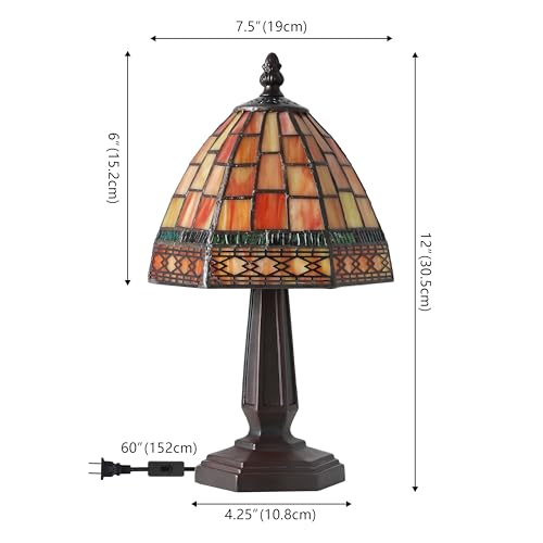 Carter Tiffany Style Stained Glass Table Lamp 12"
