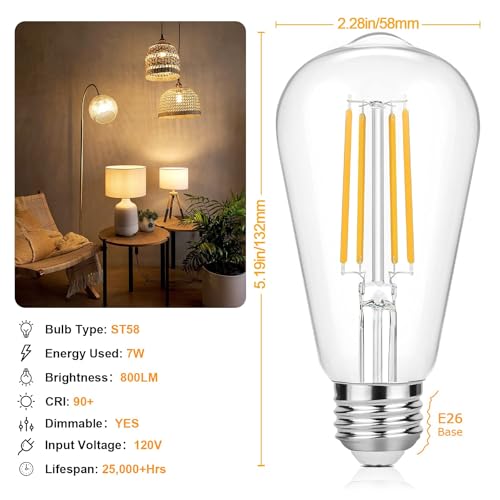 24 Pack E26 LED Edsion Bulbs 60 Watt (24 Count)