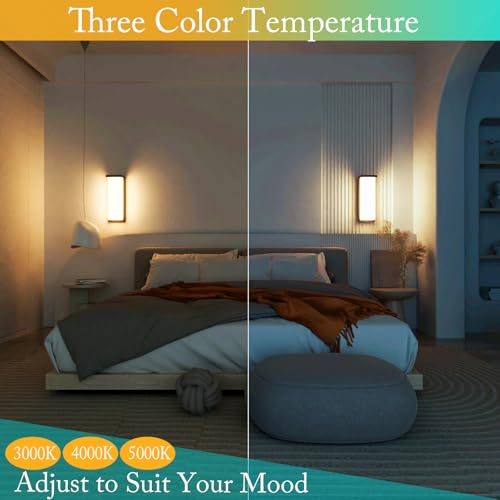 14in Dusk to Dawn Modern Black Outdoor Wall Light Fixtures