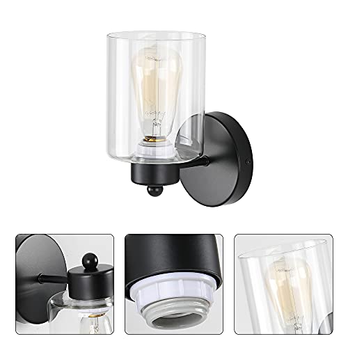 Metal Sconces Wall Lighting with Clear Glass Shade