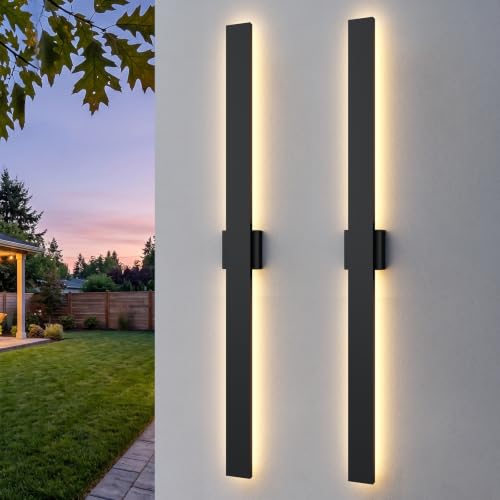 2 Pack Modern LED Outdoor Wall Lights (57.4in)