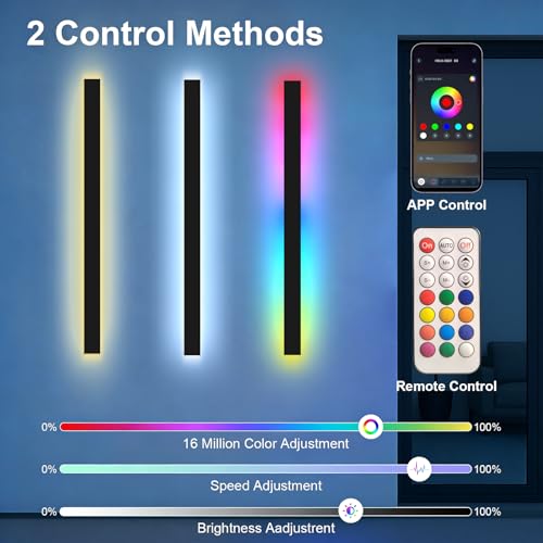 Modern Outdoor RGB Wall Lights (2 Count)