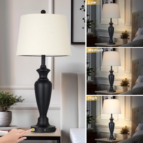 30" Tall Black Table Lamps Set of 2 for Living Room (2 Count)