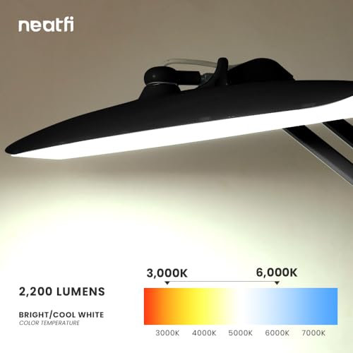 XL 2200 Lumens 20W LED Desk Lamp with Clamp