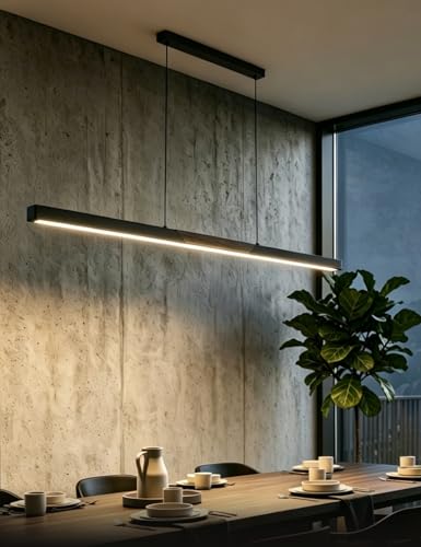 94″ Black Linear Pendant Light