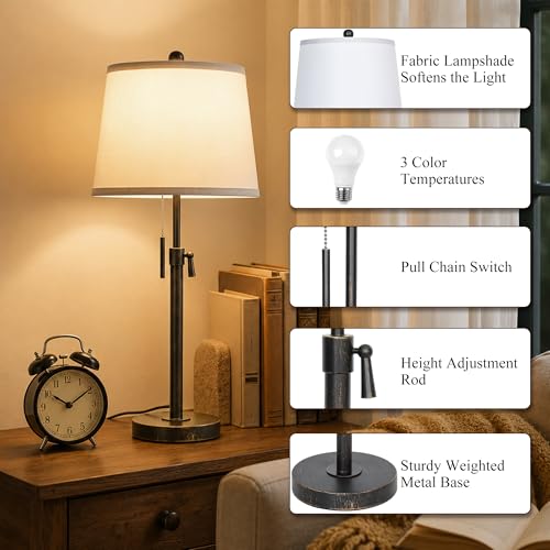 Adjustable Height Table Lamps Set of 2 22 (2 Count)