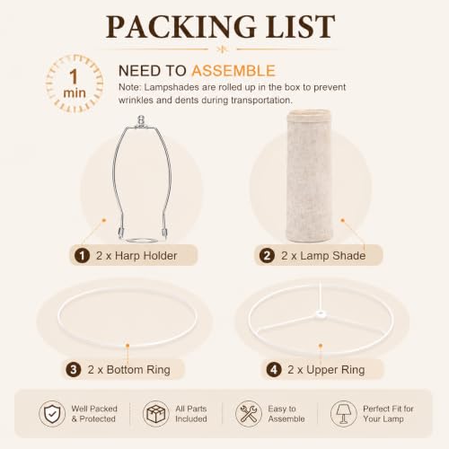 Large Drum Lamp Shades Set of 2 (2 Count)