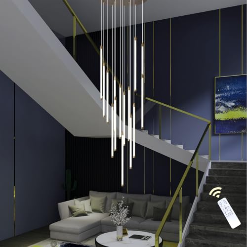 Modern 15 Light LED Chandelier for High Ceilings