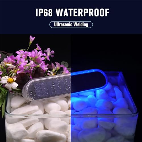 Blue Solar Lights for Outside Stick on Boat Dock Step Driveway Strip Lights Solar Powered Outdoor Waterproof Deck Stairs Post Ground Pathway Walkway Accessories Auto ON (8 Count)