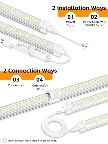 10Pack 8FT LED Shop Light (10 Count)