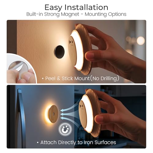 Wood Night Light with Motion Sensor
