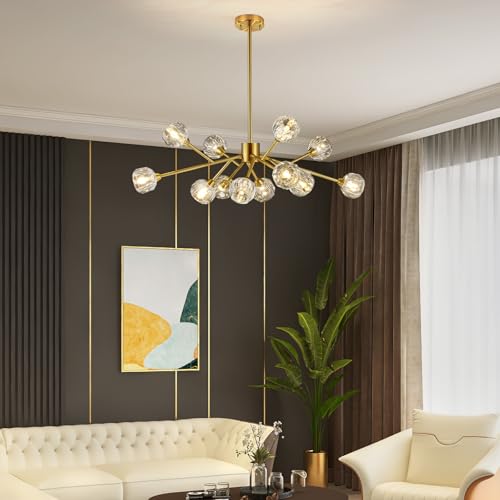 Gold Sputnik Chandeliers for Living Room