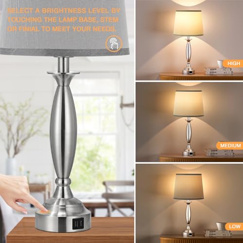 Bedroom Lamps for Nightstand (2 Count)