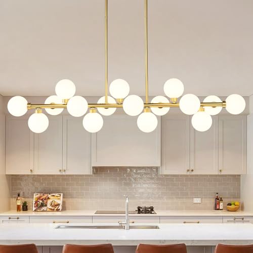 55"L Gold Linear Chandelier 16