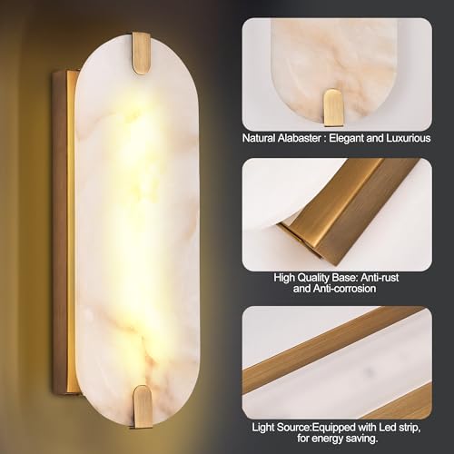 14.17in Alabaster Wall Sconces