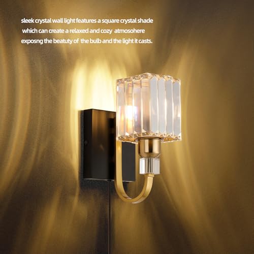 Modern Crystal Wall Sconce with Plug