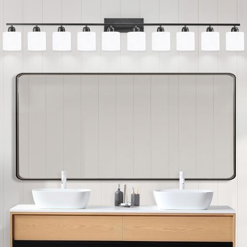 10 Light Black Vanity Lights for Giant Mirror