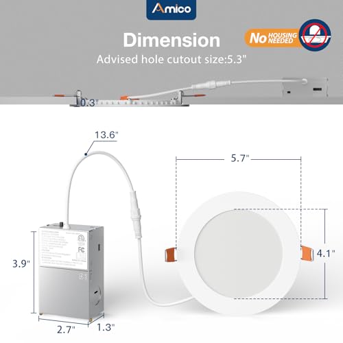 12 Pack 5 Inch LED Recessed Lighting (12 Count)