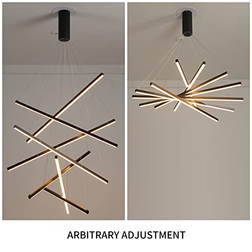 Modern LED Chandeliers Dimmable Pendant Light Fixture 7 Lights for High Ceiling Living Room Dining Room Staircase Restaurant Sputnik Floating Sculptural Art Hanging Lamp