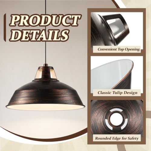 2 Pcs Bronze Empire Industrial Metal Replacement Lamp Shades (2 Count)